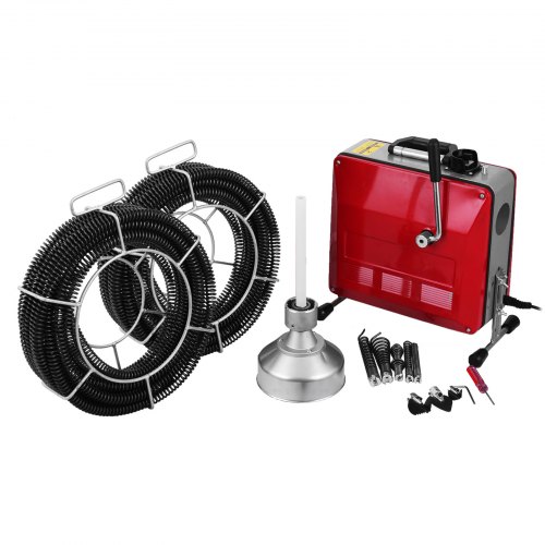 Rohrreinigungsmaschine Rohrreinigungsgerät 390w 12.5mx16mm 12mx22mm Spirale Set