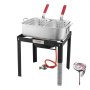 VEVOR Fisch Fritteuse Flügelfritteuse Propan-Fischfritteusen-Set 13,27 L aus Aluminium, Meeresfrüchte-Topf Outdoor mit Thermometer, Siebkorb und 58000 BTU Propanbrennern, zum Kochen im Freien