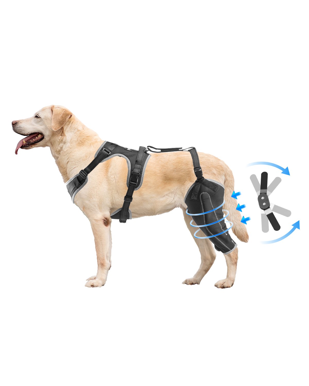 VEVOR Knieorthese für Hunde bei gerissenem vorderem Kreuzband, mit verstellbarem Scharnierstabilisator, für das linke Hinterbein, Schmerzlinderung, Gelenkstütze für Hunde zur Genesung von Arthritis