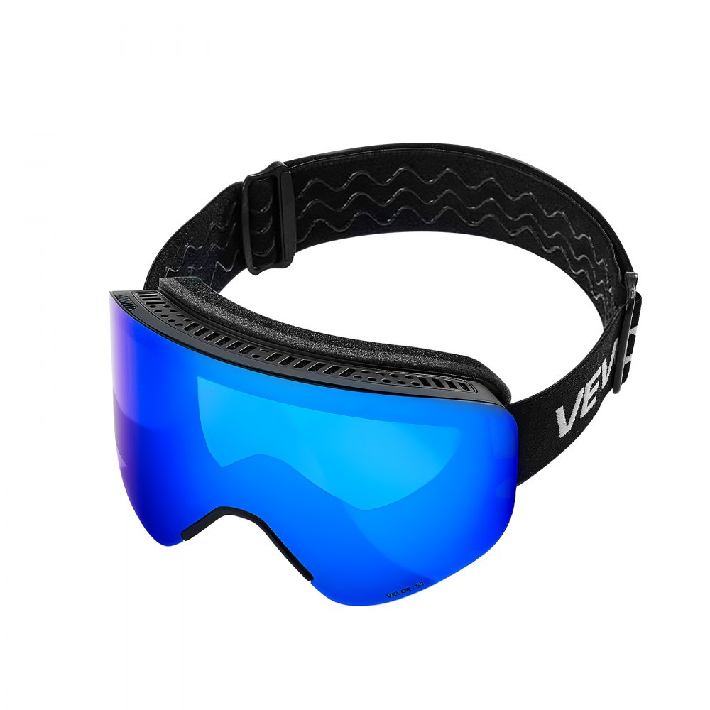 VEVOR Skibrille Rahmenlos, magnetische Zylinderlinse mit dunkelblauer Revo-Beschichtung, Motocross Brille, Motorradbrille, Schutzbrille, geeignet zum Skifahren, Snowboarden, Radfahren
