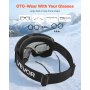 VEVOR Skibrille, zylindrische Linse mit Silver Mirror Revo-Beschichtung, OTG Anti-Beschlag-Motoradbrille, Motocross Brille, Crossbrille geeignet zum Skifahren, Skaten, Snowboarden, Radfahren