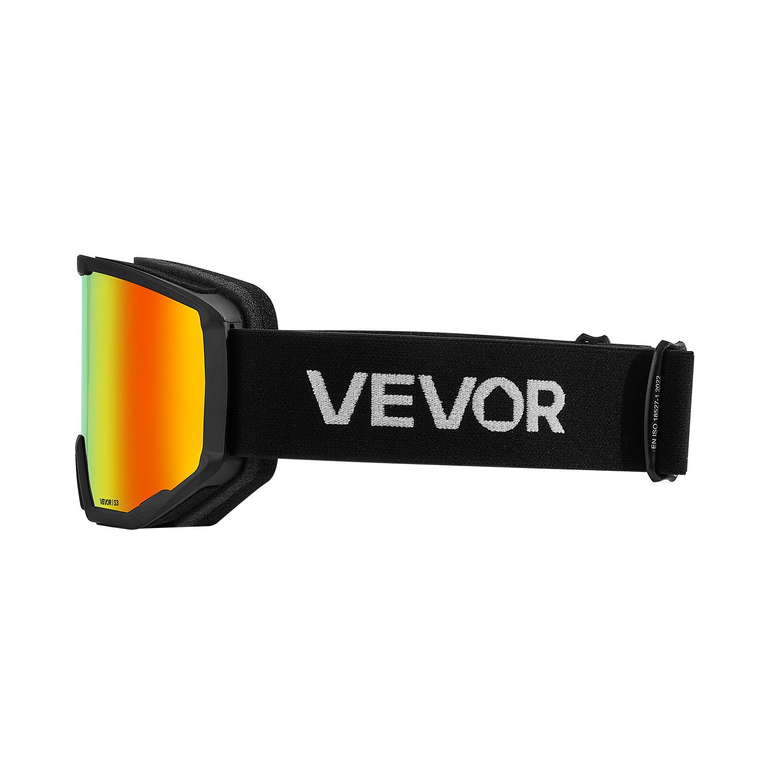 VEVOR Skibrille, zylindrische Linse mit orangefarbener Revo-Beschichtung, OTG-Antibeschlag-Motocross Brille, TPU-Rahmen und Belüftungsstruktur, Motorradbrille für Skifahren, Snowboarden, Radfahren