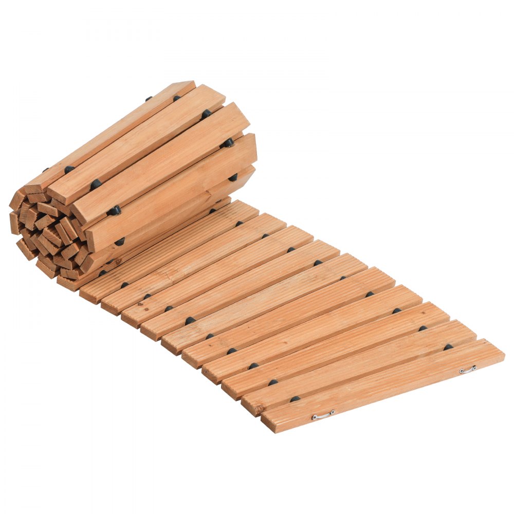 VEVOR Rollweg Gartenweg 218x43 cm, Ausrollbarer Holzweg, Gehweg aus Zedernholz mit Drahtseilverbindung, Holztritt, Gartentritt, dekorative Trittplatten für Strandpromenade, Hinterhof, Terrasse