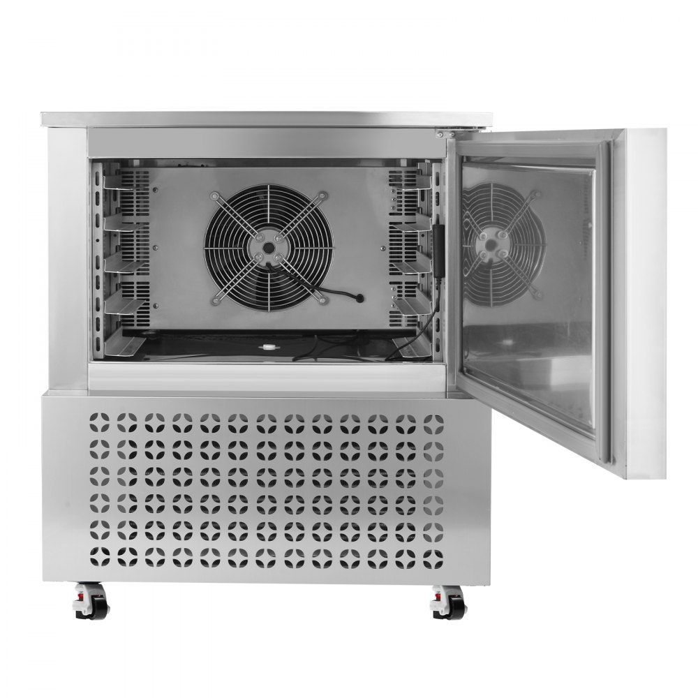 VEVOR kommerzieller Schockfroster 114 L Schockkühler mit 5 Einschüben, Schockfroster-Gefriertruhe mit 4 Gefriermodi, Lebensmittel-Schockfroster aus Edelstahl mit Rollen für Restaurants, Meeresfrüchte
