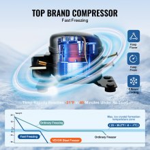 VEVOR 32L Kommerzieller Schockfroster 4 Tabletts Schockkühler Meeresfrüchte