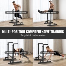 VEVOR Dip-Stange Schwerlast-Dip-Ständerstation Höhenverstellbar 227 kg, Fitness-Workout-Dip-Stange-Station Stabilisator Parallette Liegestützständer, Parallelbarren Krafttraining im Heim-Fitnessstudio
