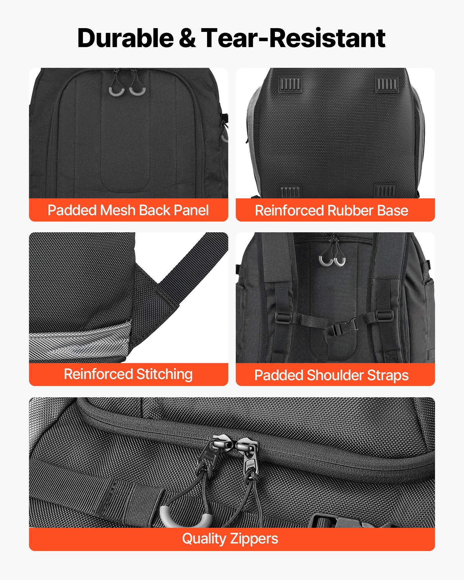 VEVOR Skischuhtasche, 70 L, Reiserucksack für Snowboardstiefel, mit wasserdichter Außenseite & Unterseite, 1680D Oxford, Tasche für Ski, Snowboard, Helm, Schutzbrille, Handschuhe, Zubehör (schwarz)