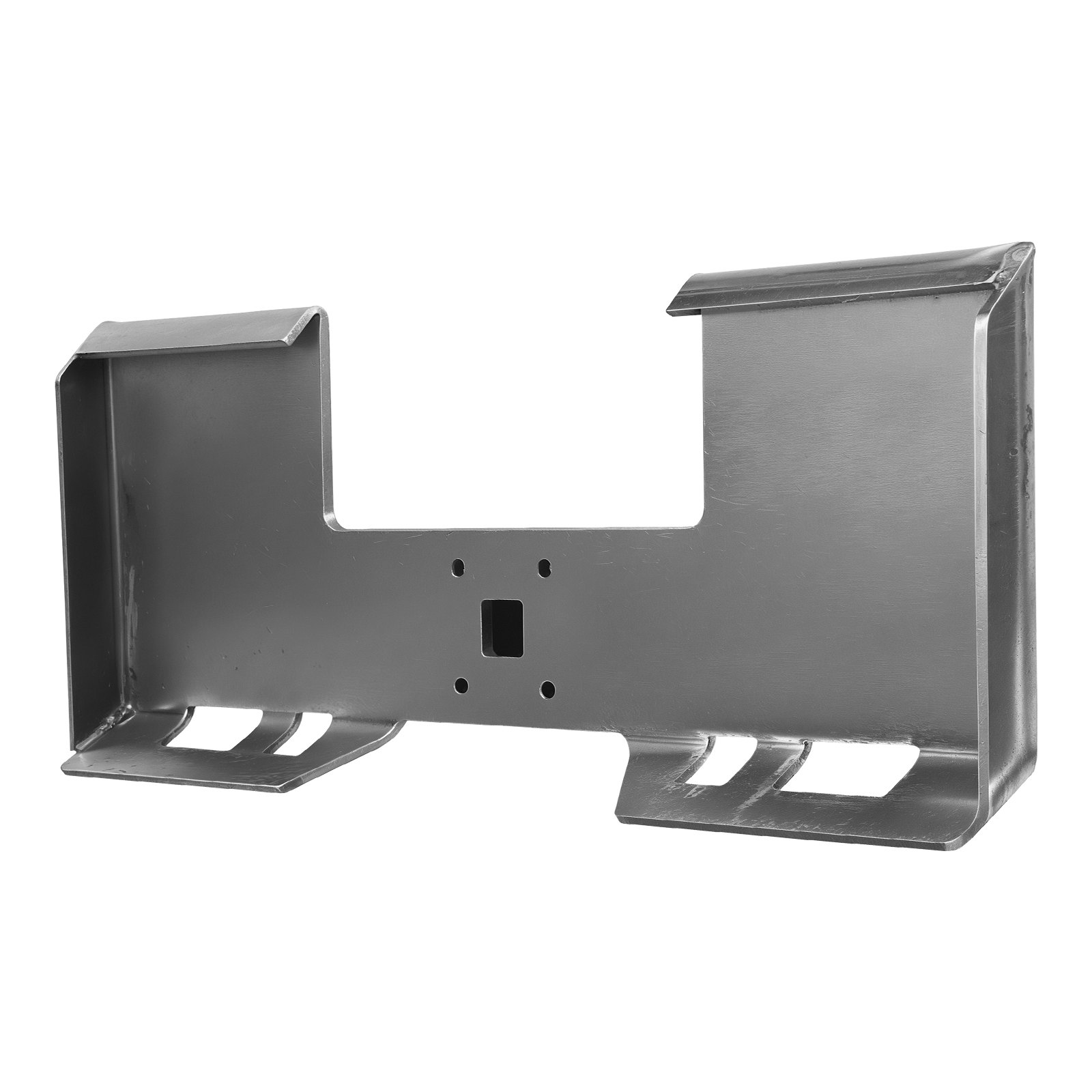 VEVOR 3/8 inch compact loader mounting plate with 5.79 cm trailer hitch, quick-release loading plate compatible with compact loaders and tractors from Deere, Kubota, Bobcat, and Mahindra