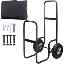 VEVOR Kaminholzwagen 100 kg Tragfähigkeit Brennholzwagen Stahlrahmen PVC-Abdeckung Brennholzkarre Holzwagen 2,5 cm Rohrdurchmesser Holzkarre Ideal zum