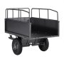 VEVOR Kippanhänger, 272 kg Fassungsvermögen, ATV-UTV-Transportanhänger, Kippwagen zum Hinterherziehen mit 40,64 cm Reifen, Handzug oder Fußpedal, Hofanhänger für Rasenmähertraktoren
