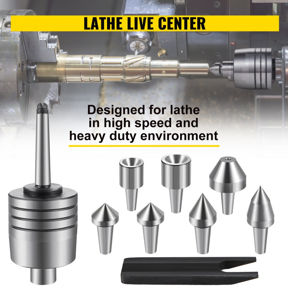 Vevor Mitlaufende Körnerspitze Mt3 Set Kits Körner Zentrierspitze Rollkörner
