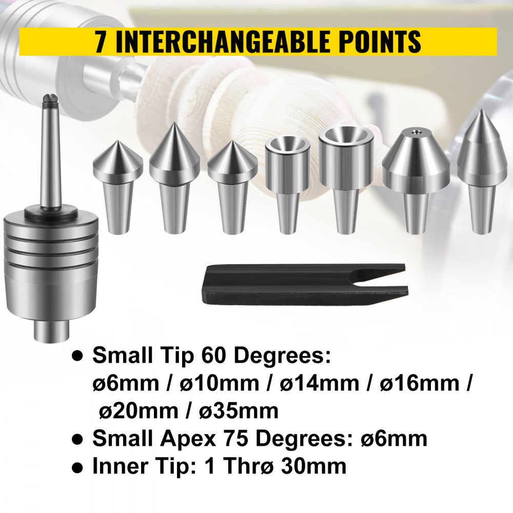 Vevor Mitlaufende Körnerspitze Mt3 Set Kits Körner Zentrierspitze Rollkörner