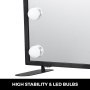 VEVOR Vanity Led Schminkspiegel 600 * 500mm kosmetikspiegel Beleuchtet mit 14 Stück Dimmbaren LED-Lampen Schminkspiegel für Tisch Kosmetik(Schwarz)