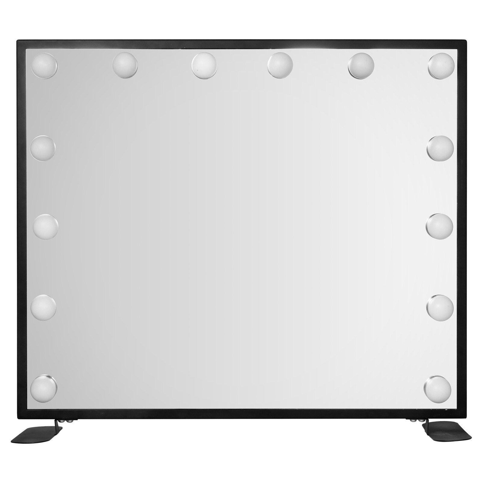 VEVOR Vanity Led Schminkspiegel 600 * 500mm kosmetikspiegel Beleuchtet mit 14 Stück Dimmbaren LED-Lampen Schminkspiegel für Tisch Kosmetik(Schwarz)