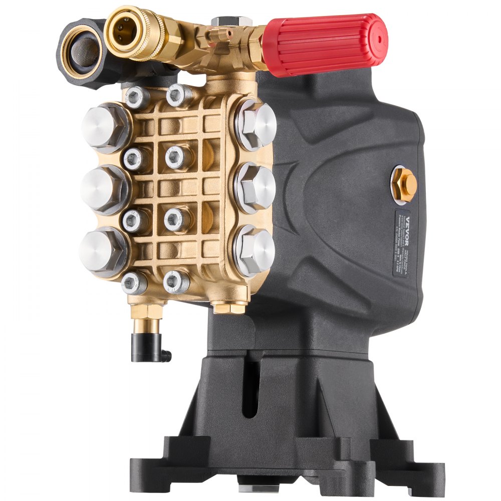 VEVOR Hochdruckreinigerpumpe, 1-Zoll-Welle, horizontaler Triplex-Kolben, 4200 PSI, 4,2 GPM, Ersatz-Hochdruckreinigerpumpen-Set mit 5 Düsen, Ersatzpumpe bis zu 500 Stunden Dauerbetrieb, Austauschpumpe