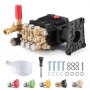 VEVOR Hochdruckreinigerpumpe, 1-Zoll-Welle, horizontaler Triplex-Kolben, 4300 PSI, 4,4 GPM, Ersatz-Hochdruckreinigerpumpen-Set mit 5 Düsen, Ersatzpumpe bis zu 500 Stunden Dauerbetrieb, Austauschpumpe