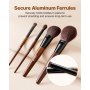 VEVOR Pinselset Makeup, 9-teilig, professionelles Schminkpinsel Set für Grundierung, Lidschatten, mit synthetischen Borsten, weicher Naturwolle, ergonomischem Holzgriff, Reise-Aufbewahrungstasche