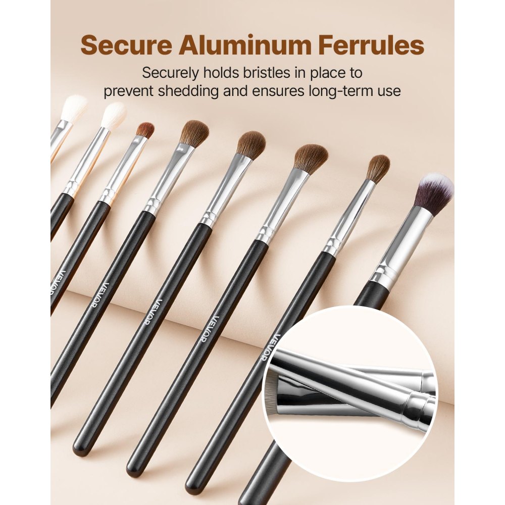 VEVOR Pinselset Makeup, 34-teilig, professionelles Schminkpinsel Set für Foundation, Lidschatten, Concealer, Rouge, mit weichen Borsten, ergonomischem Holzgriff, Reise-Aufbewahrungsetui