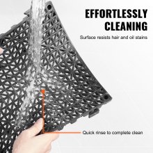 VEVOR Ineinandergreifende Fliesen 12 Stk. Bodenfliesen Drainage-Bodenfliesen, Bodenfliesen 30 x 30 cm Außenbereich Quadratische Bodenfliesen Terrasse PVC Bodenfliesen Badezimmer, Toilette Schwarz