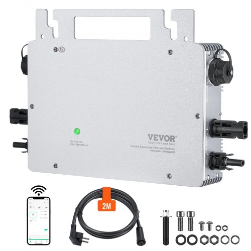VEVOR Solar Grid Tie Micro Wechselrichter 800W Wasserdicht IP67, Solar Micro Wechselrichter Fernüberwachung per App und WIFI