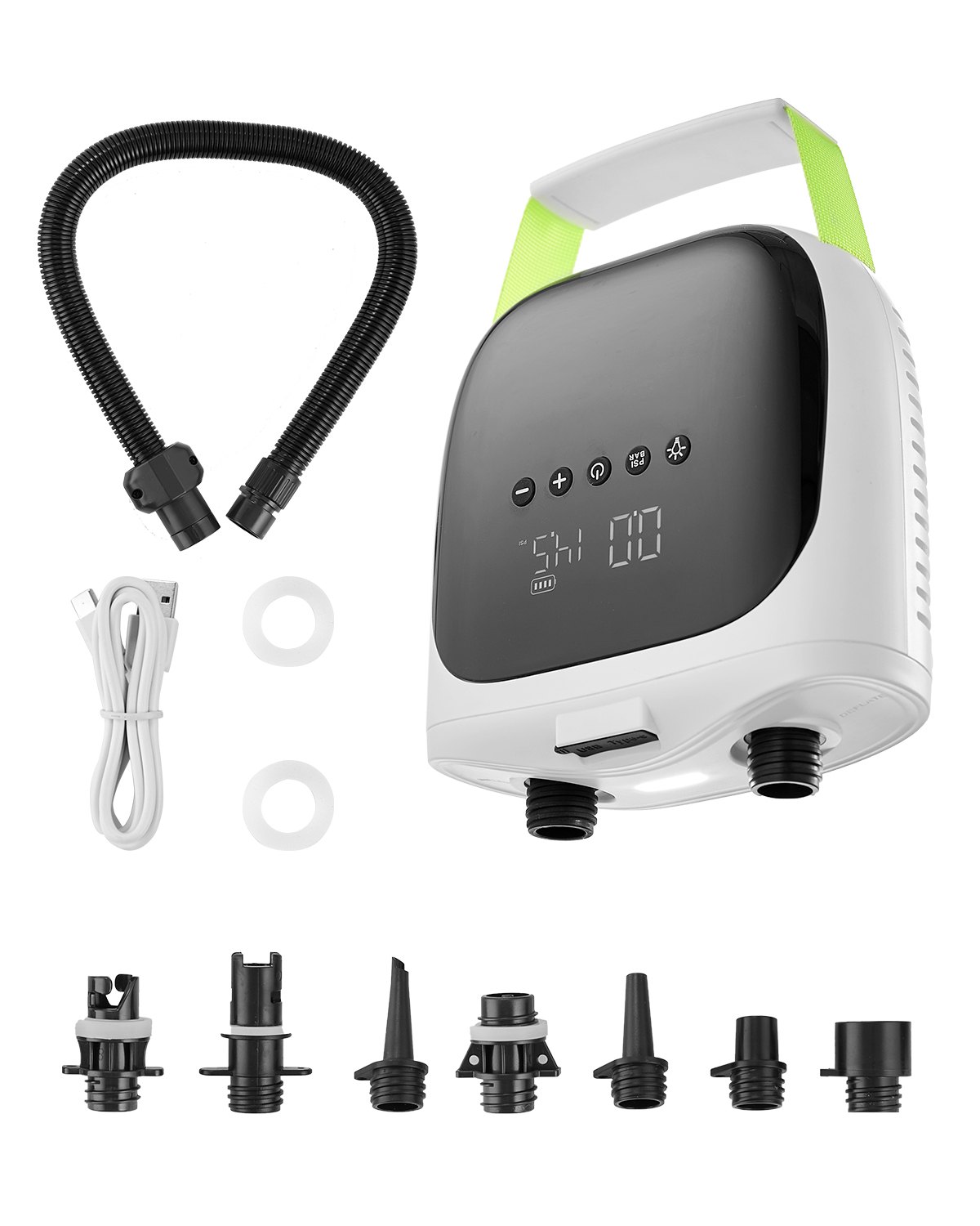 VEVOR Paddleboard Pumpe (20 PSI) mit USB-Ausgang, zweistufige elektrische SUP-Luftpumpe mit automatischer Abschaltung & LED Licht, Aufblasen & Entleeren ideal für aufblasbare Paddleboards Zelte