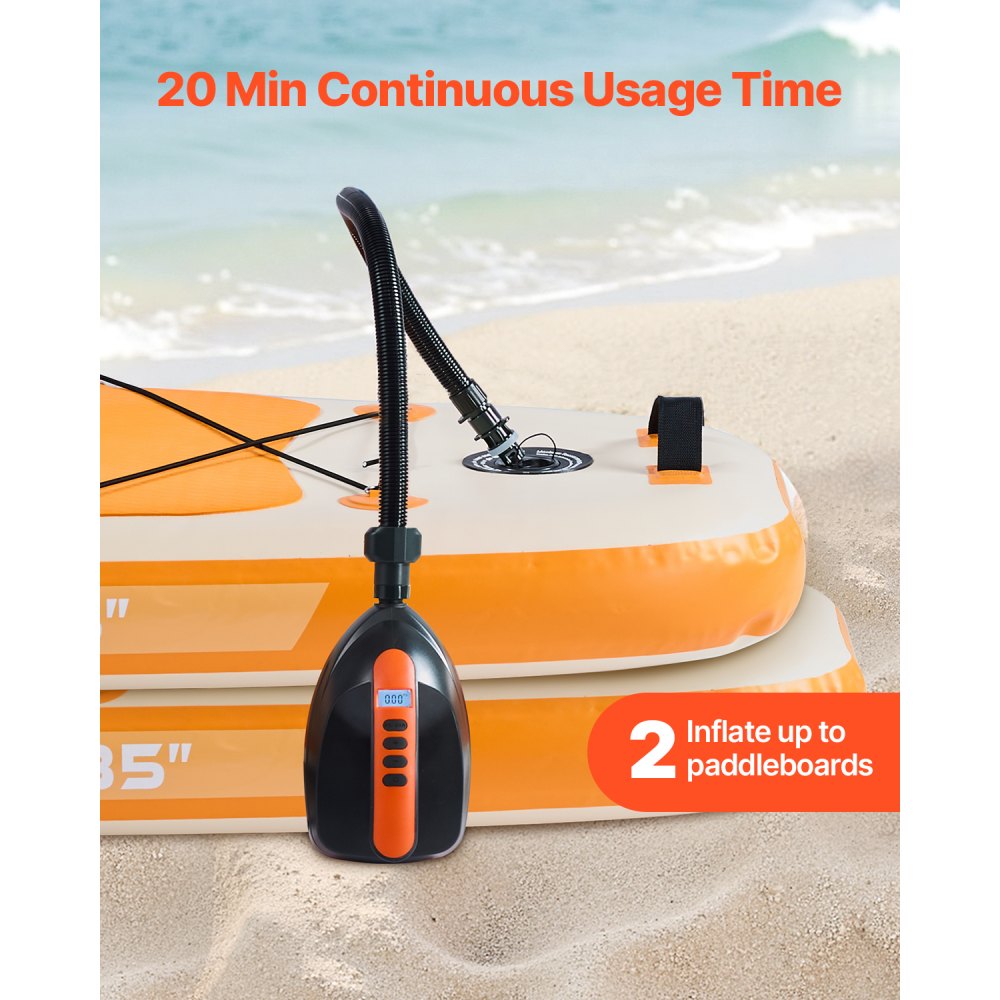 VEVOR Paddleboard Pump (20 PSI) Electric SUP Air Pump with 70 L/min Inflation Speed & Automatic Shut-Off & 12 V DC Connection, Ideal for Inflating Inflatable Paddleboards and Tents