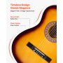 VEVOR Konzertgitarre, 960 mm, Holz-Klassikgitarren-Starter-Set für Anfänger, mit Nylonsaiten, Gigbag, Gurt, Stimmgerät, zusätzlicher Saite, Plektrum, Kapodaster, Linde, für Einsteiger, Sunburst