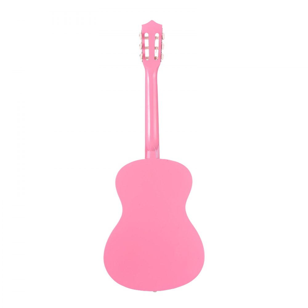 VEVOR Konzertgitarre, 960 mm, Holz-Klassikgitarren-Starter-Set für Anfänger, mit Nylonsaiten, Gigbag, Gurt, Stimmgerät, zusätzlichen Saiten, Plektren, Kapodaster, Linde, für Einsteiger, Pink