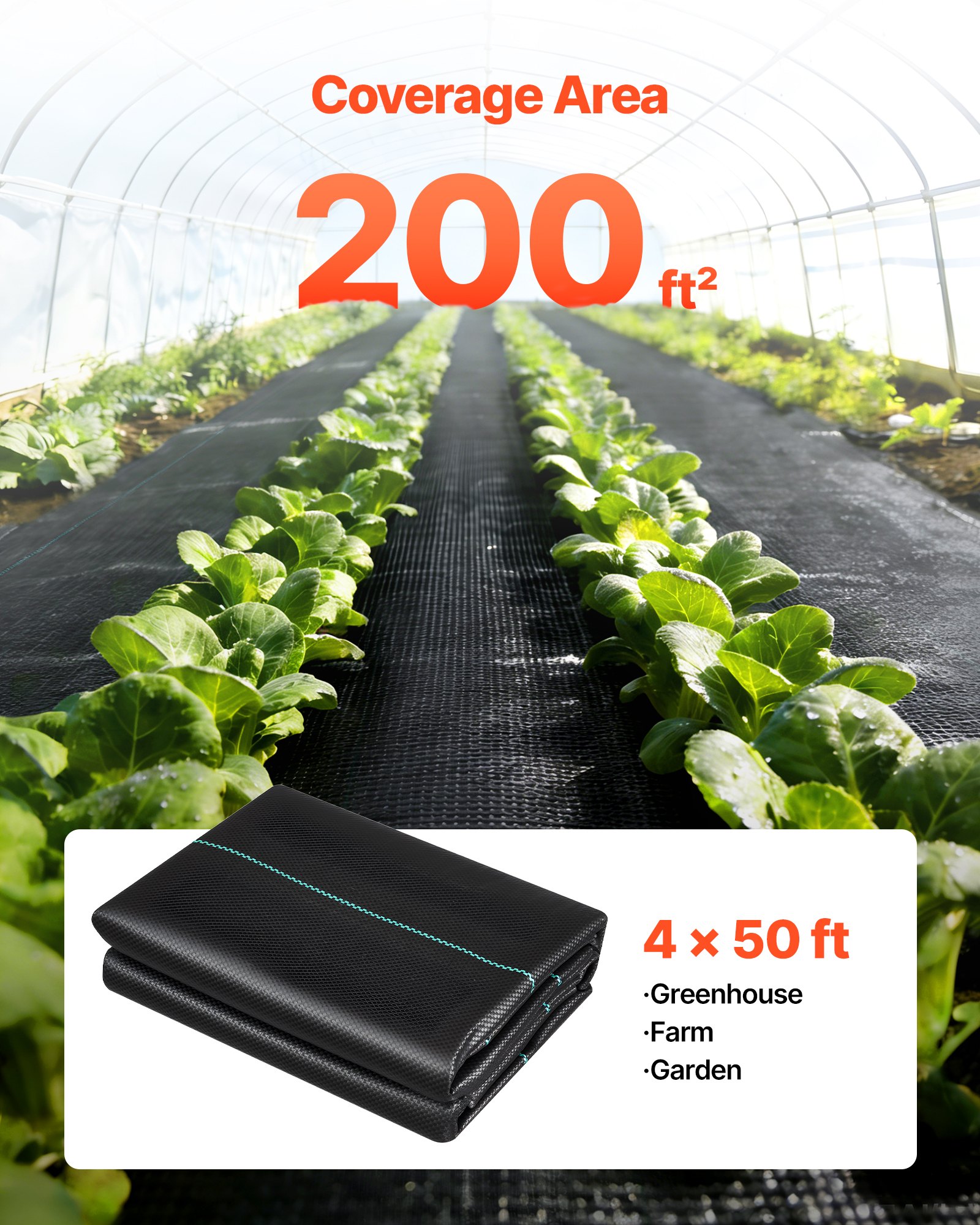 VEVOR 2x Unkrautvlies 1,2x15,2 m Gartenvlies 90 g/㎡, Unkrautmatte aus Polypropylen, Unkrautfolie mit Hoher Belüftung Entwässerung, Wurzelsperre gegen Unkraut für Gewächshaus Bauernhof Garten, Schwarz