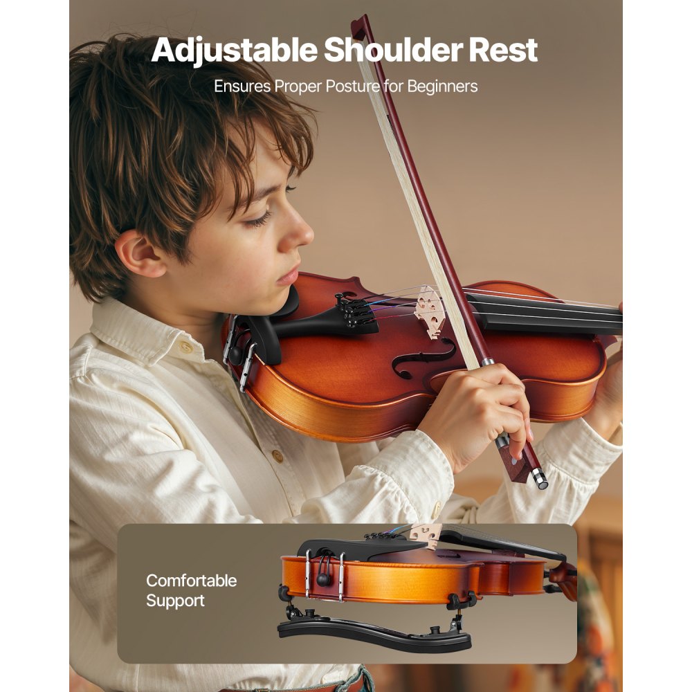 VEVOR Violine 3/4, Geigenset mit Hartschalenkoffer, Kolophonium, Bogen, Schulterstütze, Steg, Stimmgerät und zusätzlichen Saiten, für Anfänger/in im Alter von 9 bis 11 Jahren (braun)