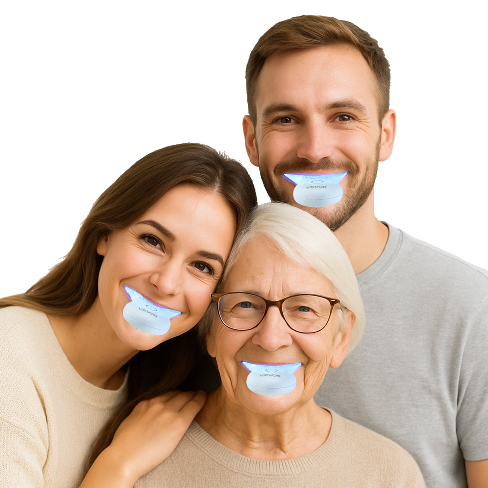 VEVOR Zahnaufhellungsset mit LED-Licht & Aufhellungsstreifen & Aufhellungsstiften & U-förmigem Tablett, kabellosem tragbaren Set entfernt schnell und effektiv hartnäckige Flecken Teeth Whitening Kit