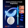 VEVOR Zahnaufhellung Set mit LED-Licht & Desensibilisierungsgel & U-förmigem Tablett & Aufhellungsgel, kabellosem tragbaren Set entfernt schnell und effektiv hartnäckige Flecken Teeth Whitening Kit