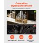 VEVOR Cocktail Shaker Set, 13-teiliges Bar-Set aus Edelstahl mit Bambusständer, Zubehör für Boston-Barkeeper | Mixerlöffel Stößel Messbecher Sieb Schnapsausgießer Eisschaufel Zitronenschaber