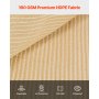 VEVOR 90 % Sonnenschutztuch Sichtschutz Schattenabdeckung (366 x 610 cm) für Pergola mit Edelstahlösen, Sonnensegeltuch mit 160 g/m² HDPE-Material, für Outdoor Terrasse Garten Hinterhof (Beige)