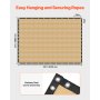 VEVOR Sonnenschutztuch Schattennetz Sichtschutz 90% 366x610cm Garten Beige