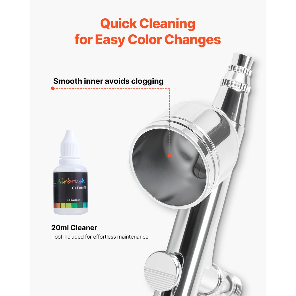 VEVOR Airbrush Set 1/6 PS mit Luftkompressor & Tank, 1 Dual Action Airbrush Pistole mit 3 Düsen (0,2/0,3/0,5 mm) & Schlauch & Acrylfarbe & 1 Ventilator, für Kuchendekoration Modellmalerei Nagelkunst
