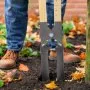 VEVOR Earth Auger 146cm, robust earth auger with wooden handle, hand auger with scale markings and metal blade, post hole spade tool for digging outdoor garden work