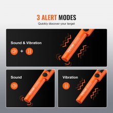 VEVOR Metalldetektor Pinpointer IP66 Komplett Wasserdichter Metallsuchgerät 5cm Erkennungstiefe Propointer Schatzsuche mit 3 Modi Ton/Vibration/Ton + Vibration 9V Batterie & Samtbeutel Inklusive