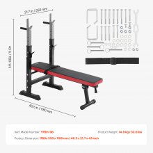 VEVOR Hantelbank Sit-Up-Bank Trainingsbank Krafttraining 181kg Heimstudio