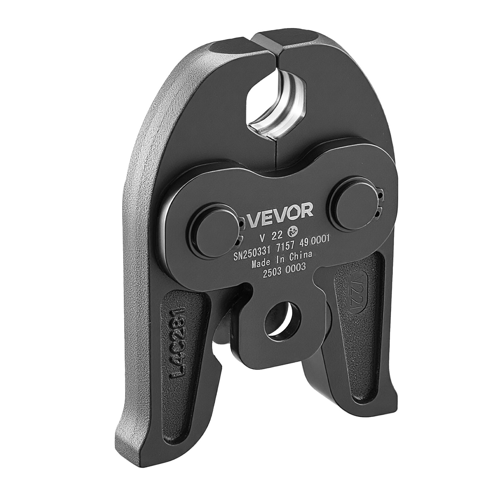 VEVOR V22 Pressbacke, 22 mm Presszange für V-Typ Edelstahlrohre, Crimpbacken aus Stahl, kompatibel mit Standard-Presswerkzeugen, ideal für Heizungs-, Lüftungs- und Klimasysteme, Gasleitungen