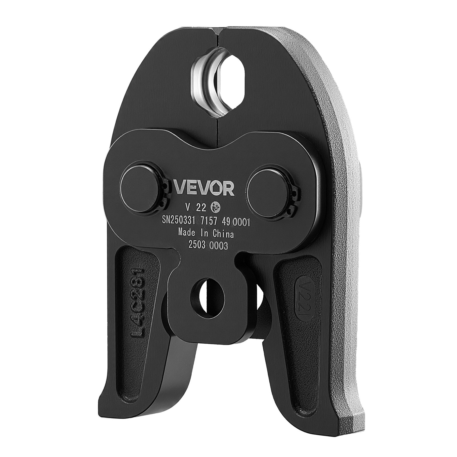 VEVOR V22 Pressbacke, 22 mm Presszange für V-Typ Edelstahlrohre, Crimpbacken aus Stahl, kompatibel mit Standard-Presswerkzeugen, ideal für Heizungs-, Lüftungs- und Klimasysteme, Gasleitungen