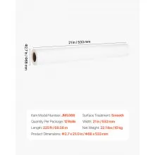 VEVOR 12er Pack Medirolle Ärzterolle Liegenrolle Liegenabdeckung 533mmx68,58m