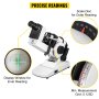 VEVOR Lensometer manuell optisch 0,125D Lensmeter 20-85mm Objektivmesser Fokussierbereich des Okulars ±5D Focimeter Vertex Diopter Messbereich ±25D ideal für Glasgeschäften, Vision Care Centern usw.