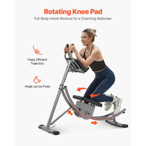 VEVOR Bauchmuskeltrainingsgerät Bauchtrainer AB-Maschine für Fitnessstudio,  Bauchtrainer 200 kg Gewichtskapazität, Bauchmuskeltrainer für  Krafttraining, klappbares verstellbares Fitnessgerät
