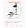 VEVOR Bauchmuskeltrainingsgerät Bauchtrainer AB-Maschine für Fitnessstudio, Bauchtrainer 200 kg Gewichtskapazität, Bauchmuskeltrainer für Krafttraining, klappbares verstellbares Fitnessgerät
