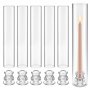 VEVOR 24 Stk. Glaszylinder für Kerzen Set, Hurricane Kerzenhalter 65x350mm, Kerzengläser aus Borosilikatglas, Kerzenschatten Bodenlos, Windfeste Kerzenhalterhülle für Hochzeit Weihnachten Party Deko