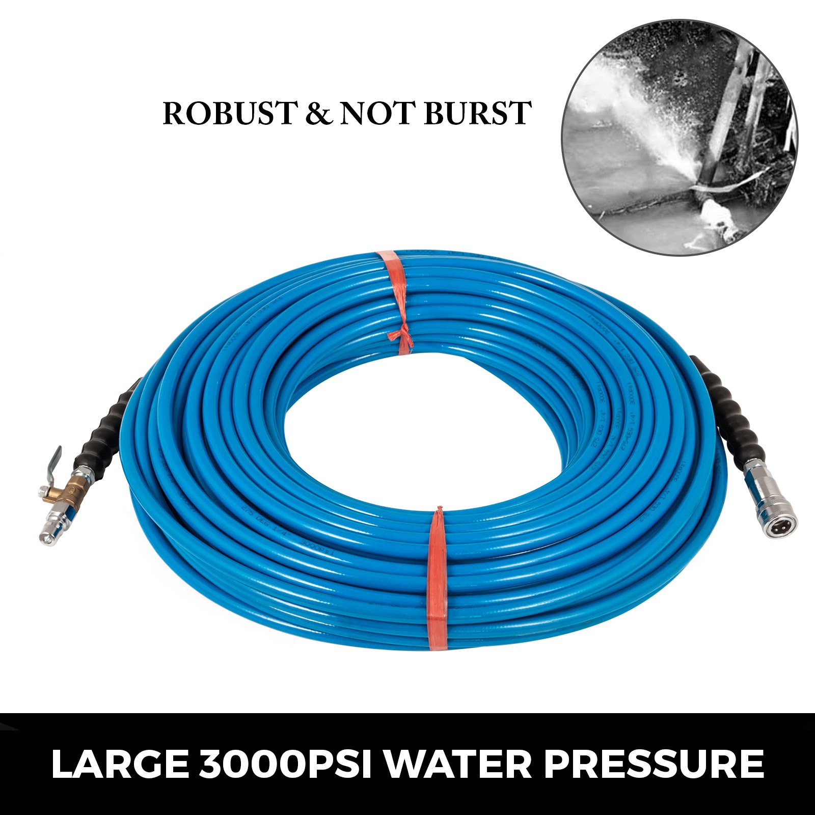 1/4" 22m Rohrreinigungsschlauch Rohrreiniger Hochdruckschlauch Stahl 3000psi