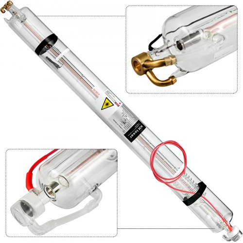 VEVOR CO2-Laserröhre 80 W Professionelle Laserröhre 1230 mm Länge Glas-Laserröhre für Laserschneiden Lasergravieren Lasermarkieren und Acrylschneiden