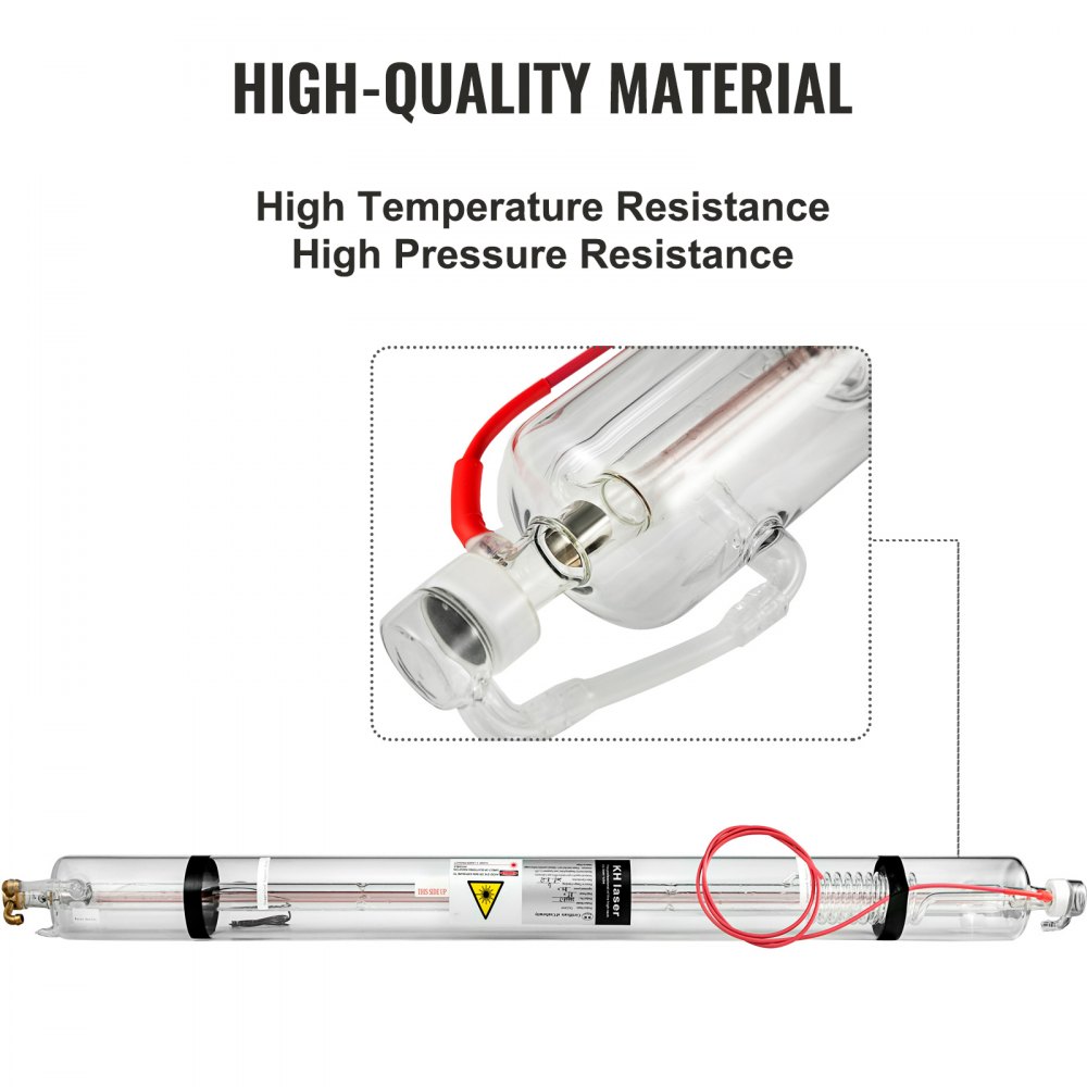 VEVOR CO2-Laserröhre 80 W Professionelle Laserröhre 1230 mm Länge Glas-Laserröhre für Laserschneiden Lasergravieren Lasermarkieren und Acrylschneiden