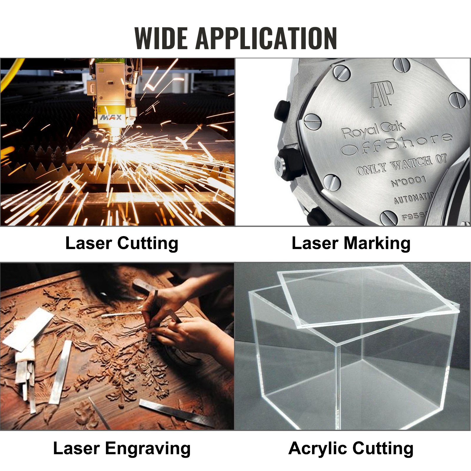 VEVOR CO2-Laserröhre 80 W Professionelle Laserröhre 1230 mm Länge Glas-Laserröhre für Laserschneiden Lasergravieren Lasermarkieren und Acrylschneiden